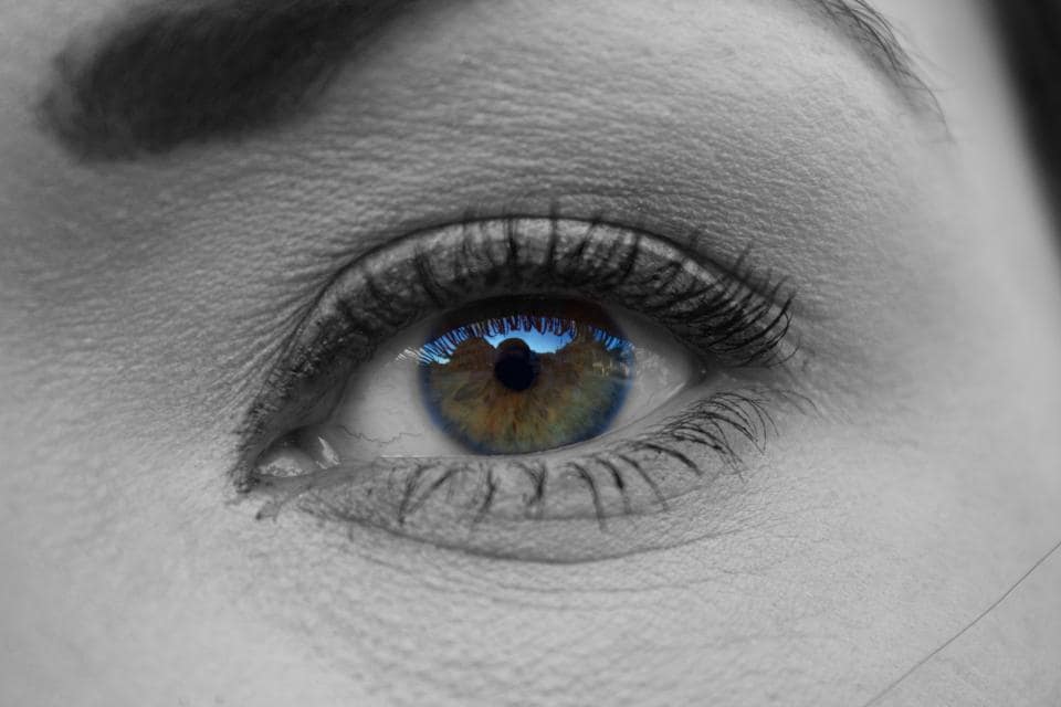 Close-up of eyelash extensions